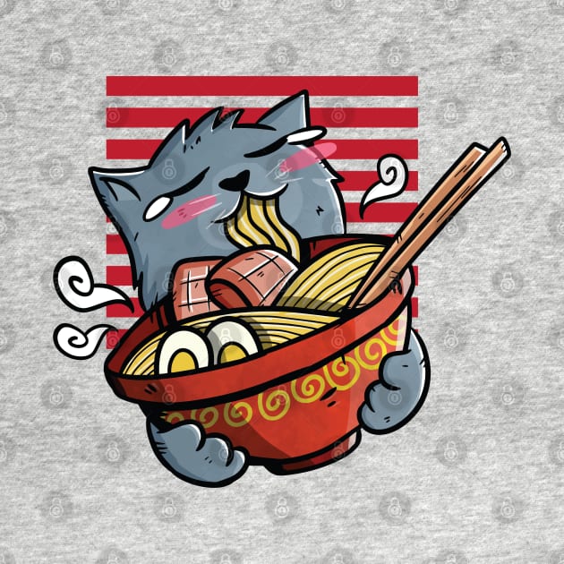 Ramen and a cute Cat by A Comic Wizard